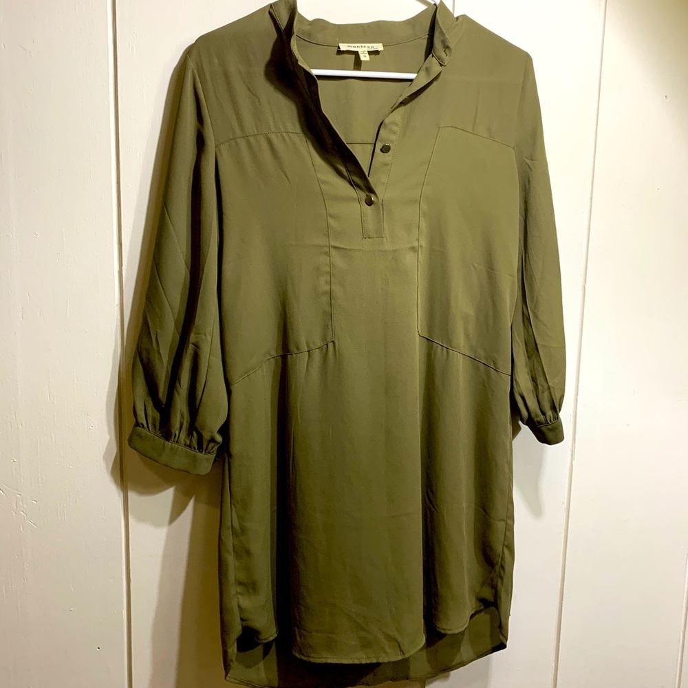Army Green Monteau Dress